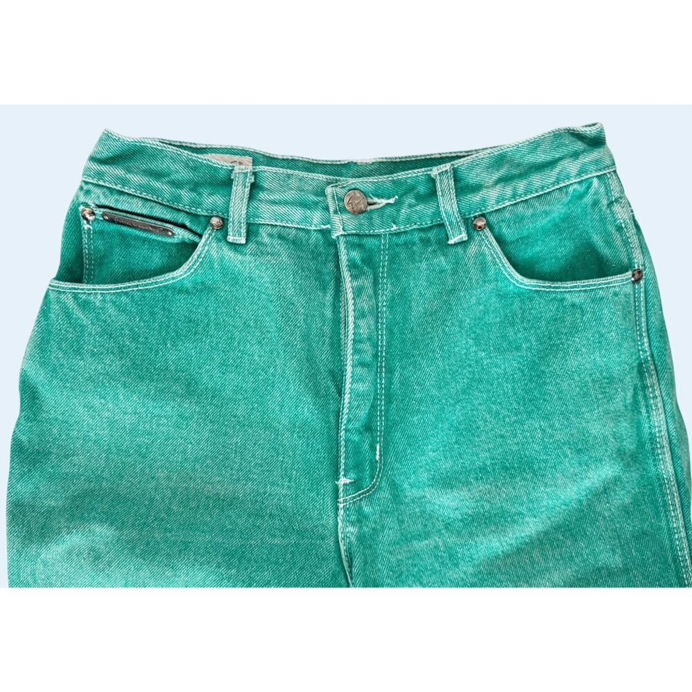 Vintage GLORIA VANDERBILT For Murjani 70s / 80s Green High Waist Jeans Size 24 - Picture 4 of 8